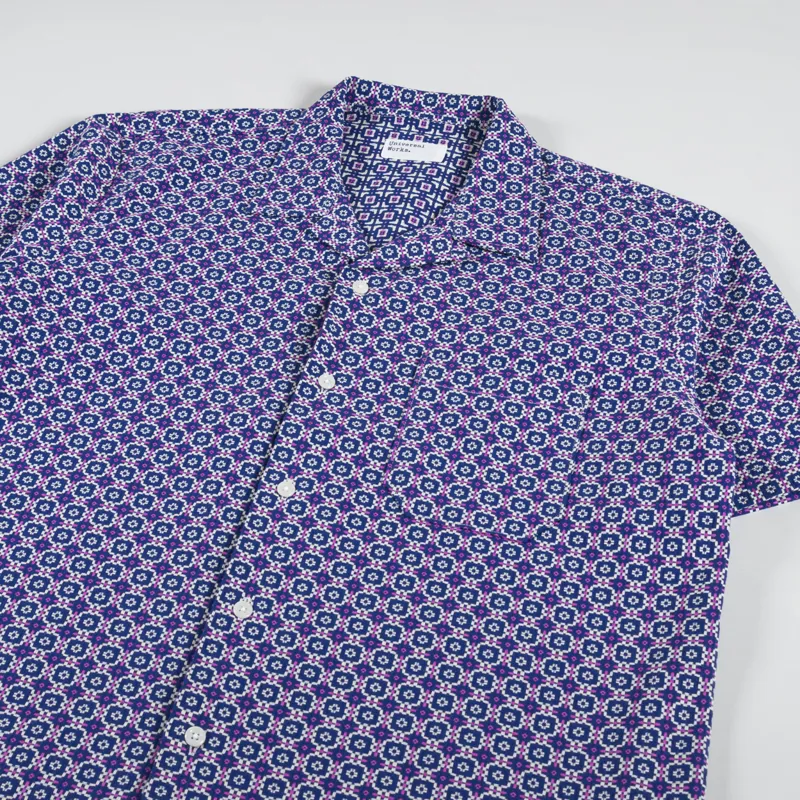 Universal Works Road Shirt Navy Tile 1 Cotton-2