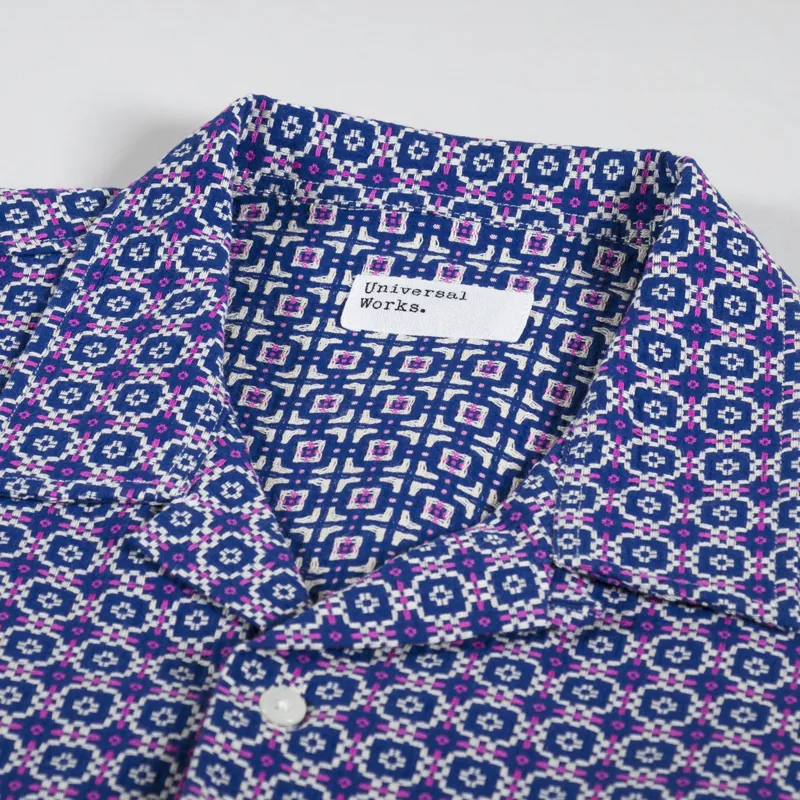 Universal Works Road Shirt Navy Tile 1 Cotton-4