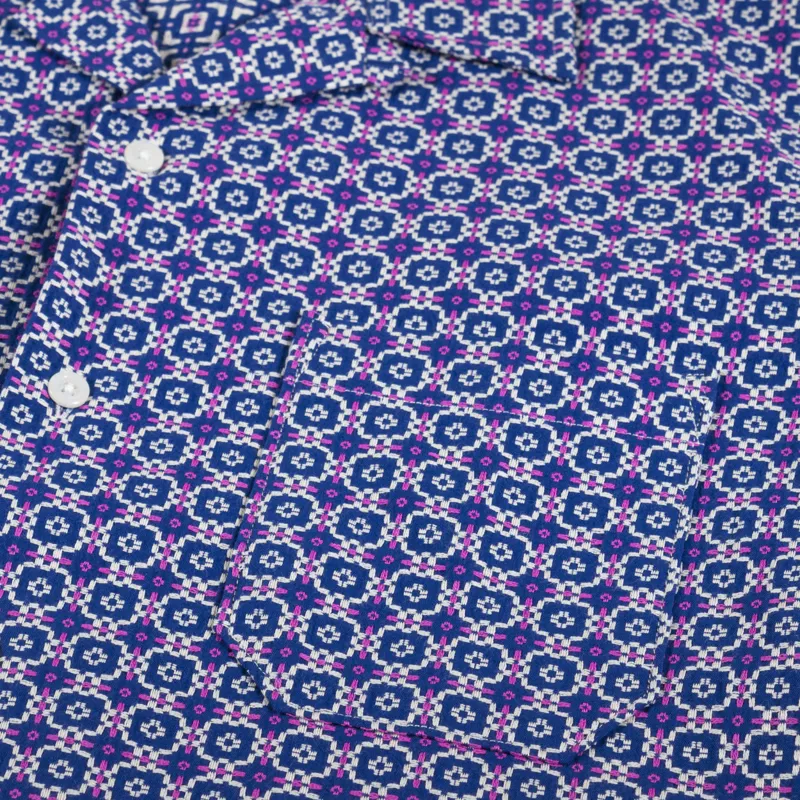 Universal Works Road Shirt Navy Tile 1 Cotton-5