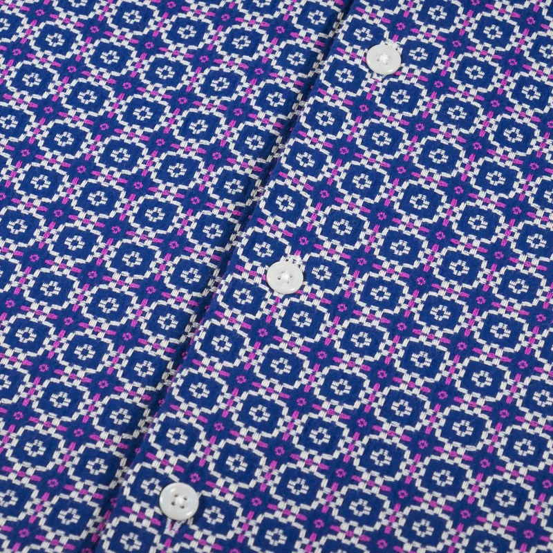 Universal Works Road Shirt Navy Tile 1 Cotton-6