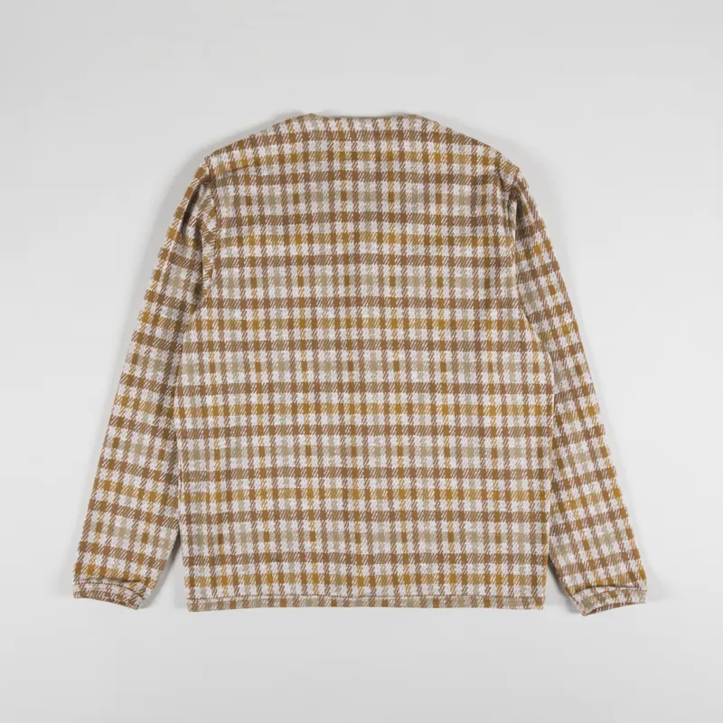 Universal Works Cardigan Sand Summer Check Fleece-1