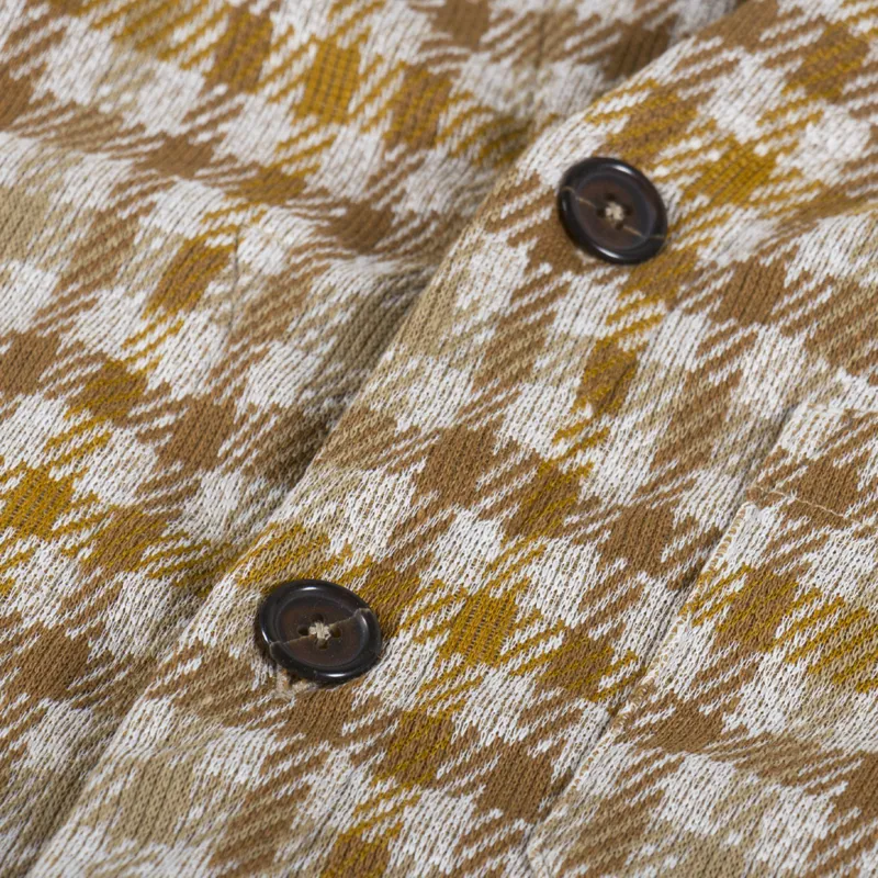 Universal Works Cardigan Sand Summer Check Fleece-3