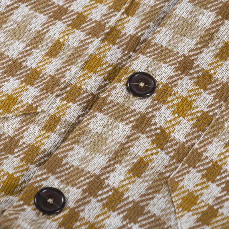 Universal Works Cardigan Sand Summer Check Fleece-4