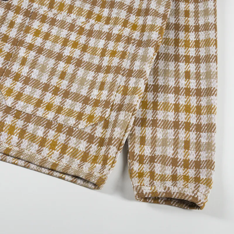 Universal Works Cardigan Sand Summer Check Fleece-5