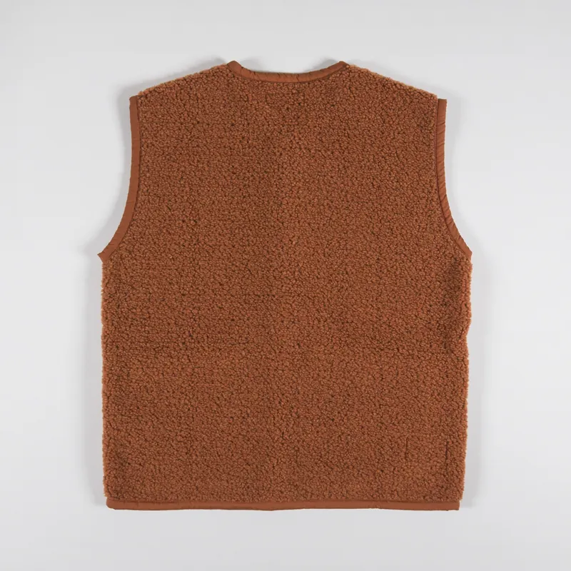 Universal Works Lancaster Gilet Rust Alvar Fleece-2
