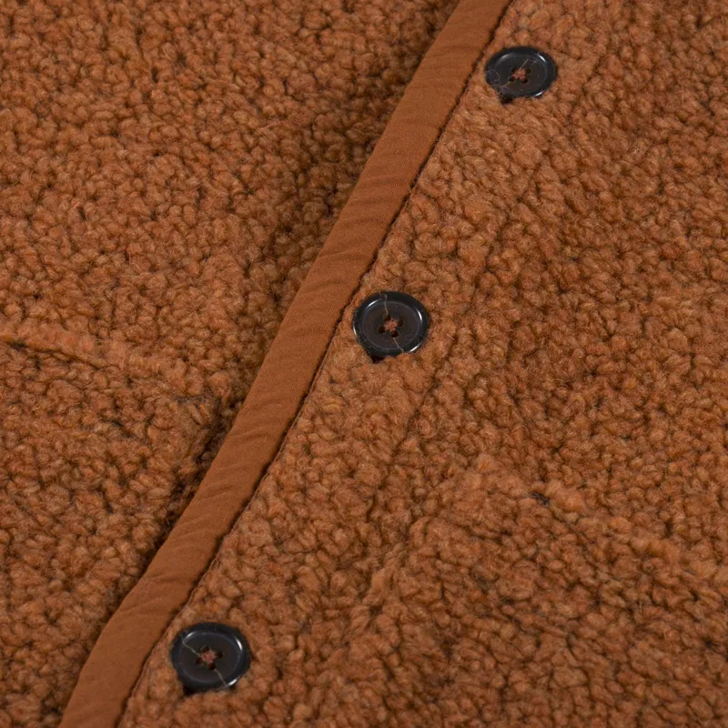 Universal Works Lancaster Gilet Rust Alvar Fleece-7