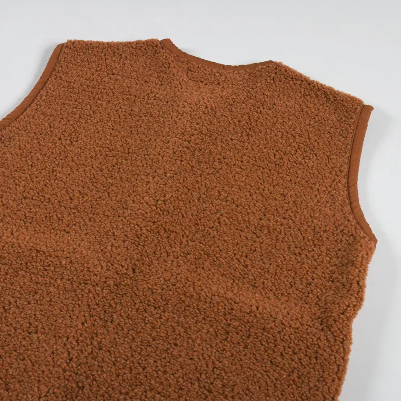 Universal Works Lancaster Gilet Rust Alvar Fleece-5
