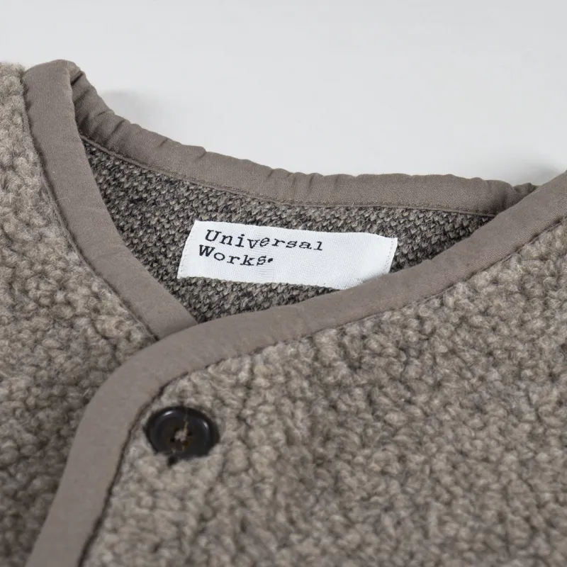 Universal Works Lancaster Gilet Stone Alvar Fleece-6
