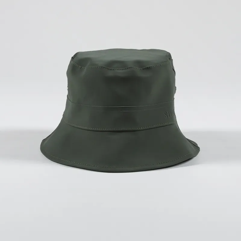 Stutterheim Womens Beckholmen Bucket Hat Suede Green-1