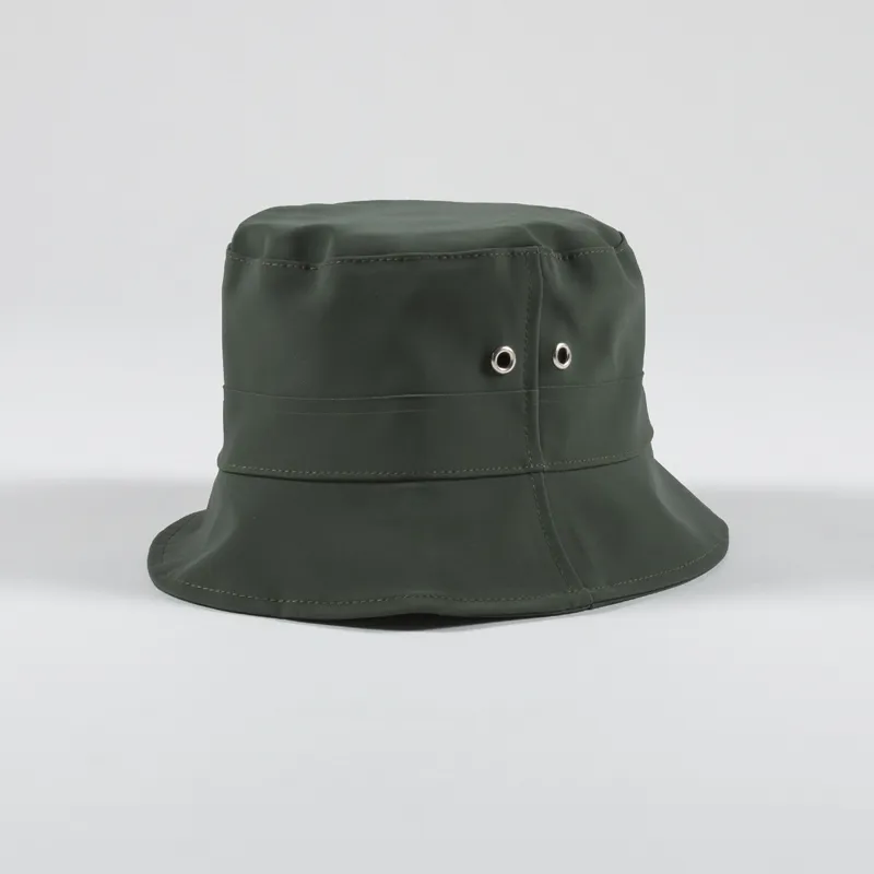 Stutterheim Womens Beckholmen Bucket Hat Suede Green-3
