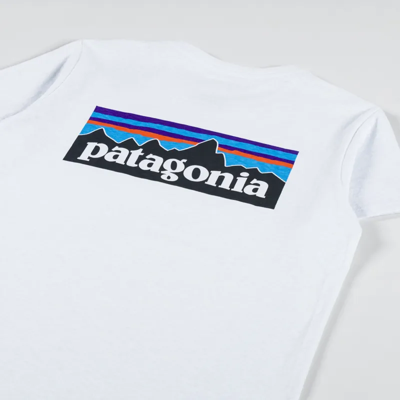 Patagonia Womens P-6 Logo Responsibili-Tee White-6