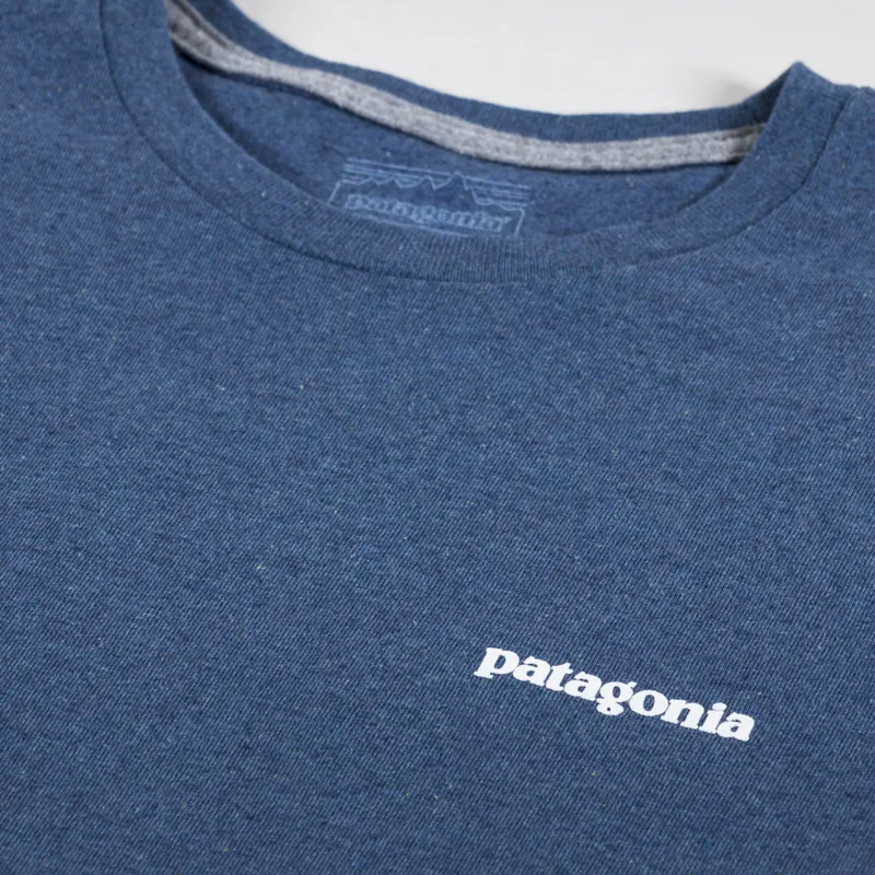 Patagonia Long Sleeve P 6 Logo Responsibili Tee Utility Blue