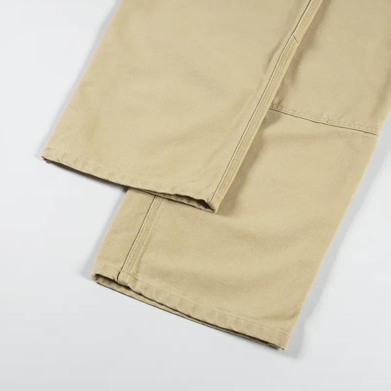 Carhartt WIP Mens Double Knee Pant Bourbon Beige Dearborn Canvas