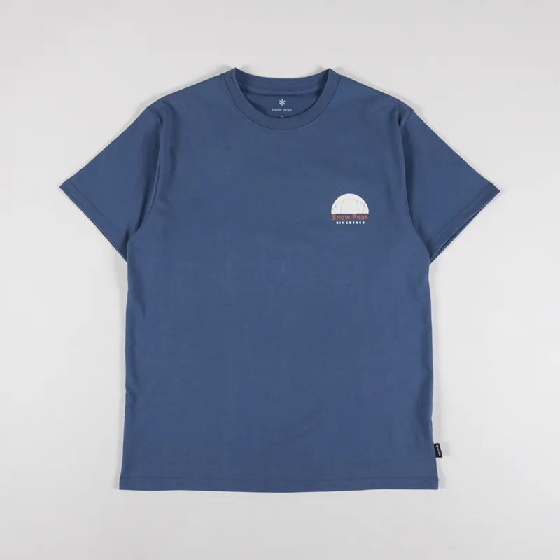 Snow Peak Alpha Breeze Typography T Shirt Blue-1