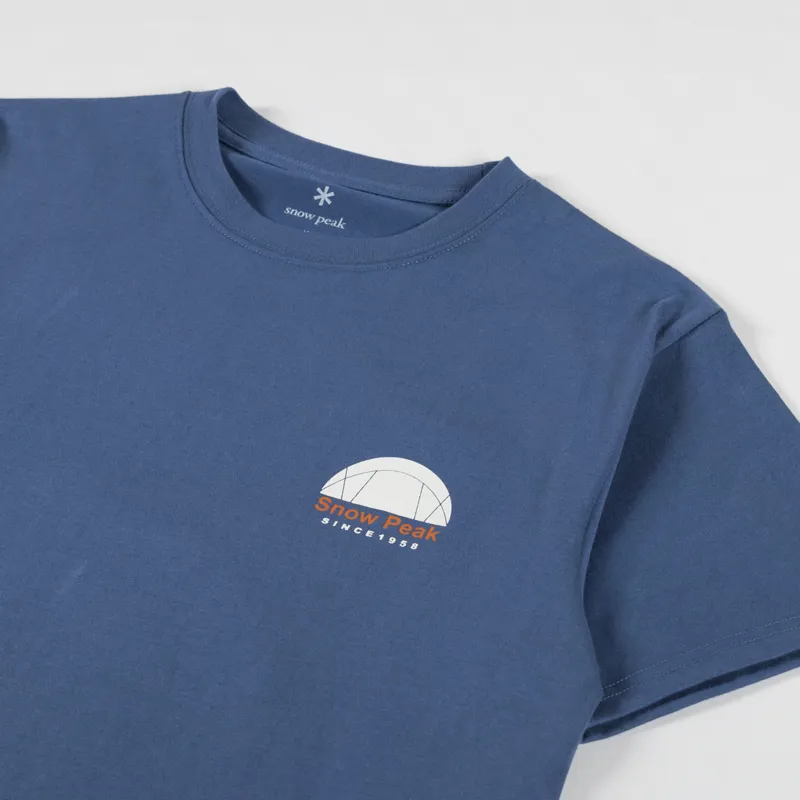Snow Peak Alpha Breeze Typography T Shirt Blue-3