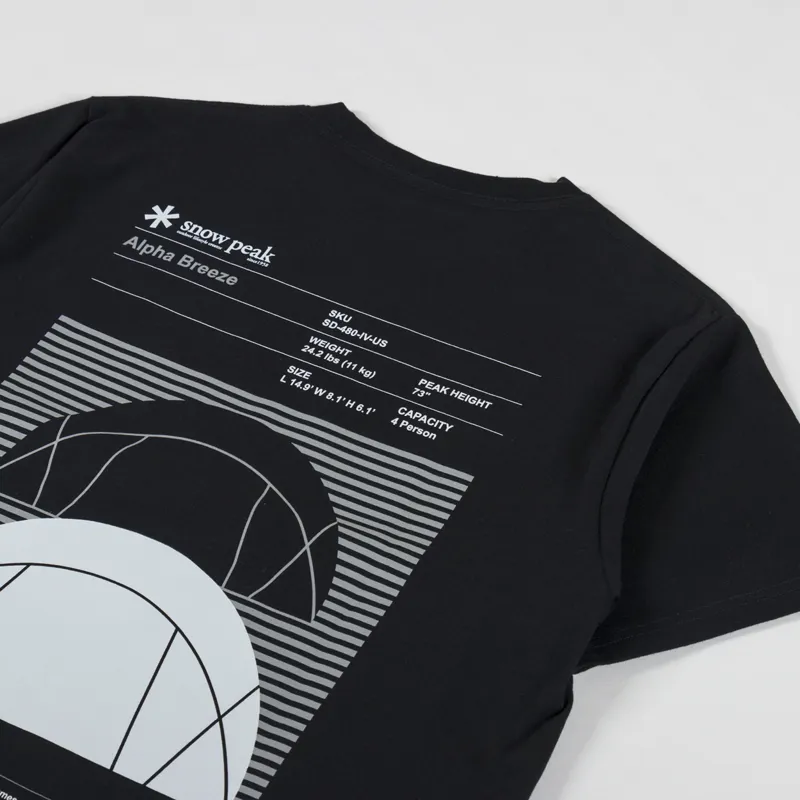 Snow Peak Alpha Breeze Typography T Shirt Black-2