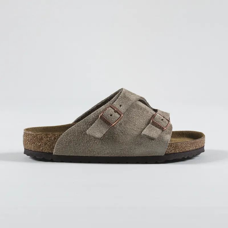 Birkenstock Womens Zurich Suede Leather Regular Fit Sandals Taupe-2