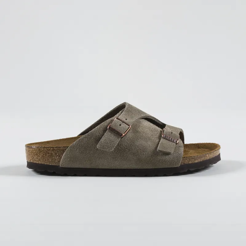 Birkenstock Womens Zurich Suede Leather Narrow Fit Sandals Taupe-2