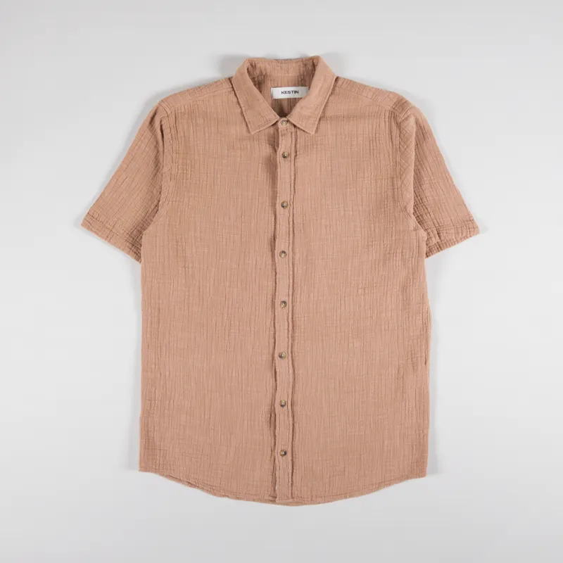Kestin Aberlady Shirt Terracotta Textured Cotton