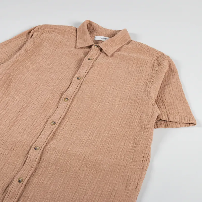 Kestin Aberlady Shirt Terracotta Textured Cotton-1