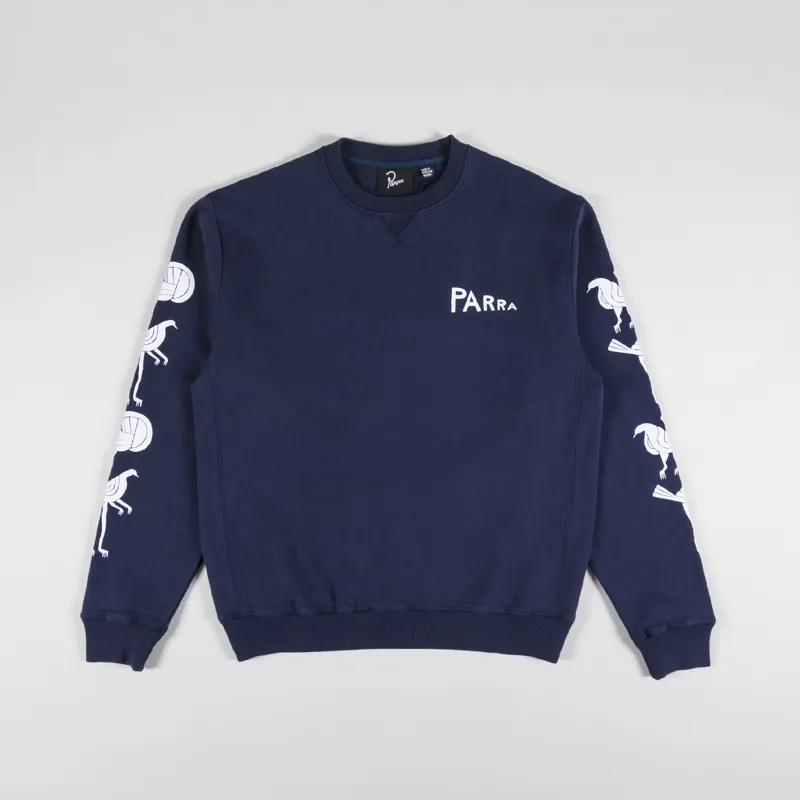 By Parra Mens Fancy Pigeon Crewneck Sweatshirt Midnight Blue