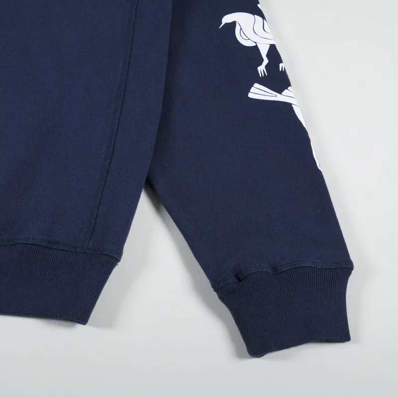 By Parra Fancy Pigeon Crewneck Sweatshirt Midnight Blue-5