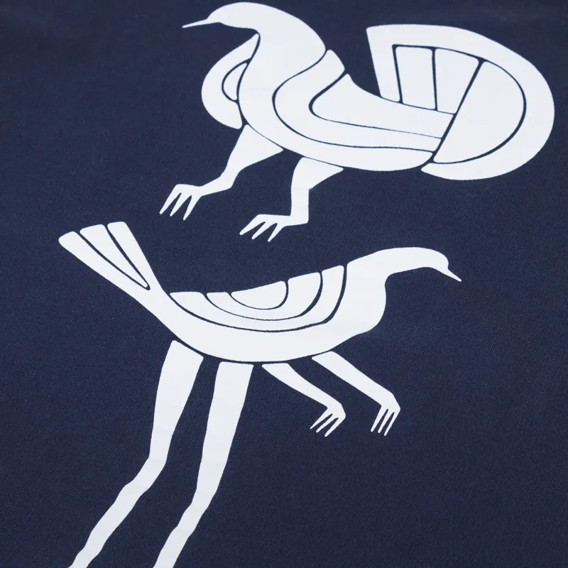 By Parra Fancy Pigeon Crewneck Sweatshirt Midnight Blue-7