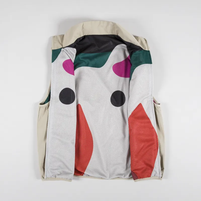 By Parra Ghost Cave Reversible Vest Tan-1