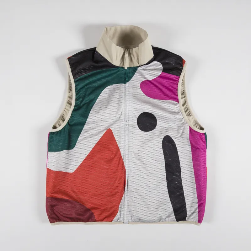 By Parra Ghost Cave Reversible Vest Tan-3