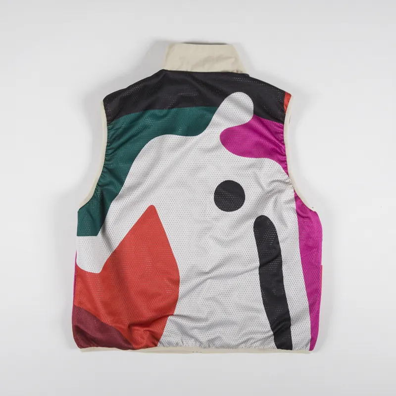 By Parra Ghost Cave Reversible Vest Tan-4