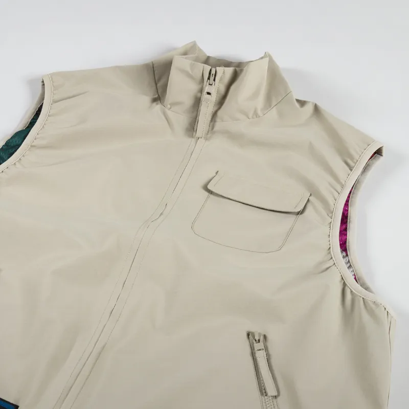 By Parra Ghost Cave Reversible Vest Tan-5
