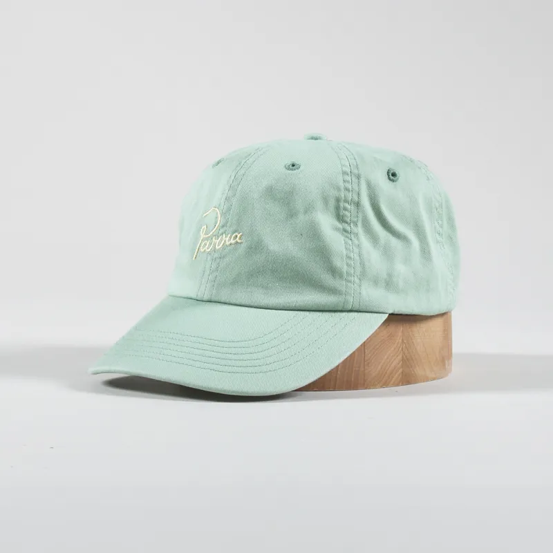 By Parra Script Logo 6 Panel Hat Sage Green