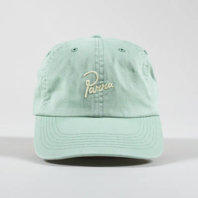 By Parra Script Logo 6 Panel Hat Sage Green-1