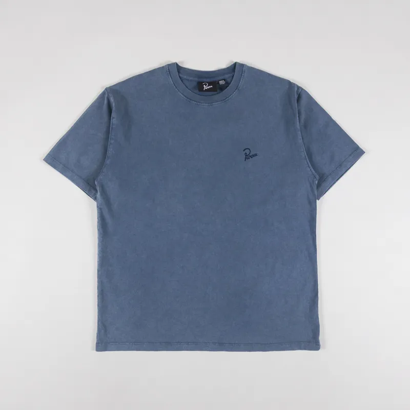 By Parra Script Logo T Shirt Washed Blue