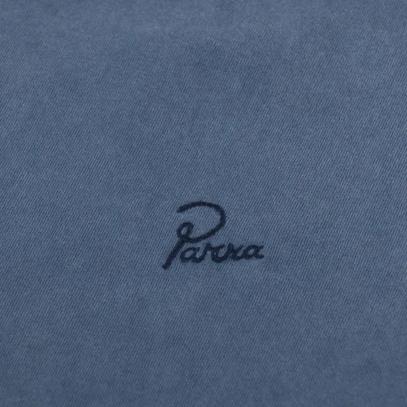 By Parra Script Logo T Shirt Washed Blue-2