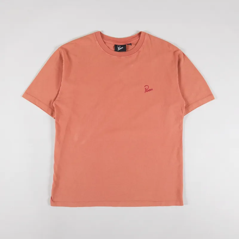 By Parra Script Logo T Shirt Washed Tangerine