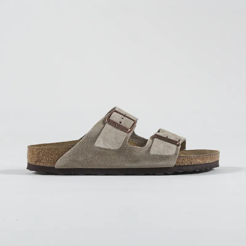 Birkenstock Womens Arizona Suede Leather Narrow Fit Sandals Taupe-2