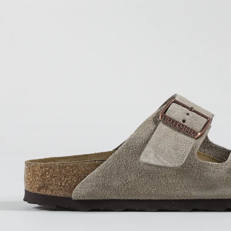 Birkenstock Womens Arizona Suede Leather Narrow Fit Sandals Taupe-4