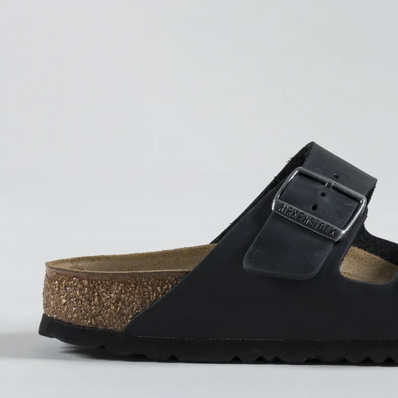 Birkenstock Womens Arizona Oiled Leather Narrow Fit Sandals Black-5