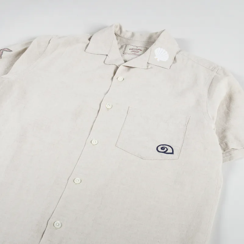 Portuguese Flannel Ocean Shirt Ecru-2