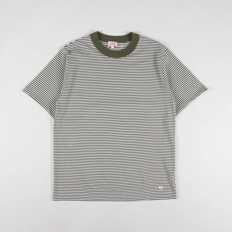 Armor Lux Heritage Stripe T Shirt Army Milk