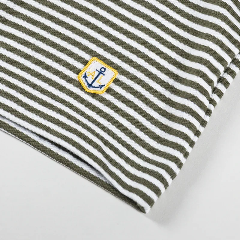Armor Lux Heritage Stripe T Shirt Army Milk-2