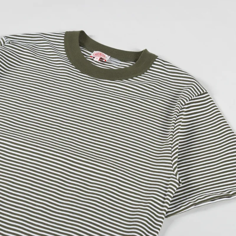 Armor Lux Heritage Stripe T Shirt Army Milk-1