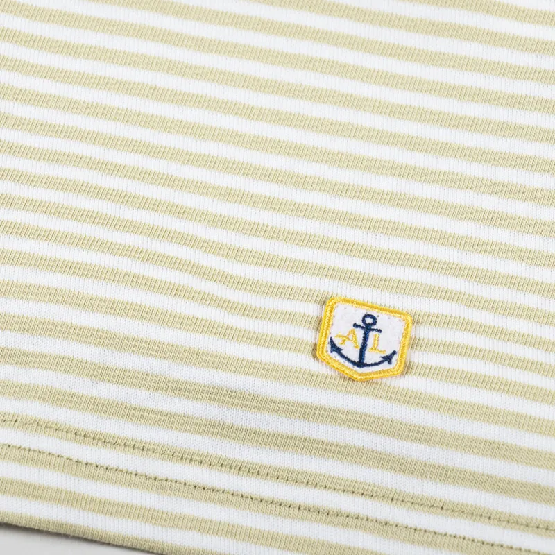 Armor Lux Heritage Stripe T Shirt Pale Olive Milk-2