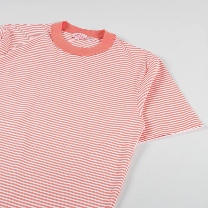 Armor Lux Heritage Stripe T Shirt Coral Milk-1