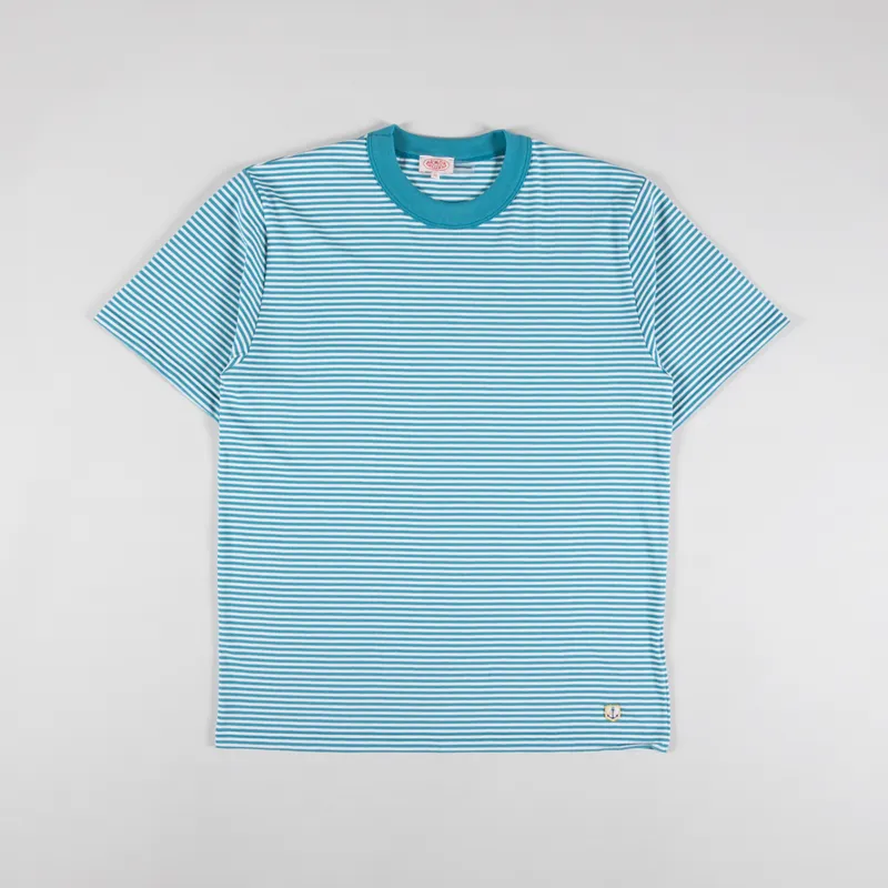 Armor Lux Heritage Stripe T Shirt Pagoda Milk