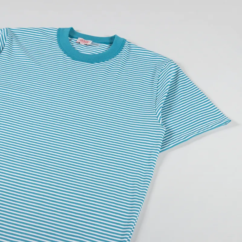 Armor Lux Heritage Stripe T Shirt Pagoda Milk-1