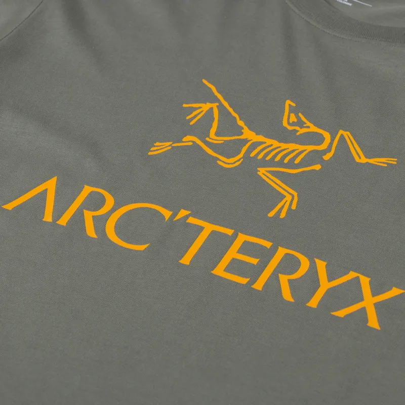 Arc'teryx Mens Arc'Word Logo T Shirt Tee Forage Green Orange