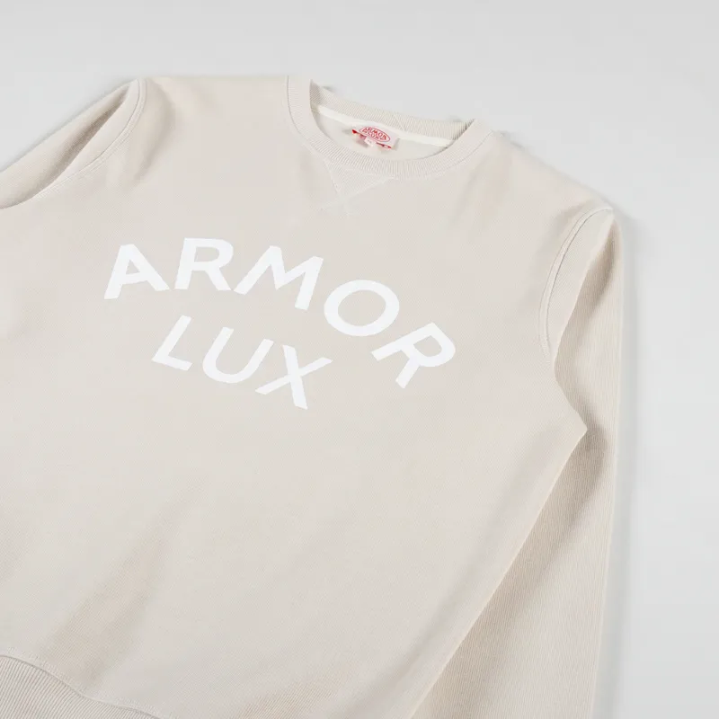 Armor Lux Organic Logo Crew Sweat Oyster-2