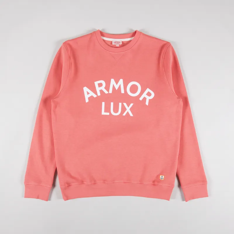 Armor Lux Organic Logo Crew Sweat Coral 